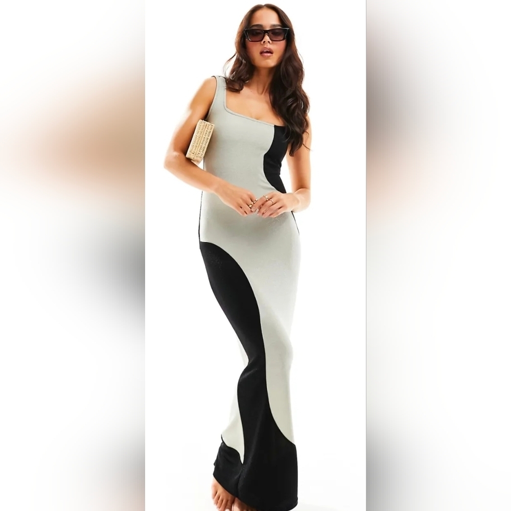 4th & Reckless Women's The Frolic Starfish Swirl Mixed Glitter Maxi Dress S